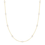 Gold Shell Pearl Drop Pendant Necklace