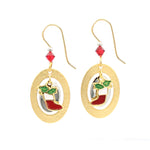 Silver Forest Christmas Stoking Earrings