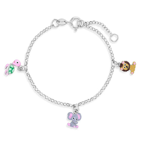 Sterling Silver Children’s Safari Animal Bracelet