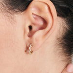 Gold Sparkle Cluster Huggie Hoops