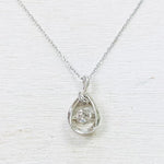 Sterling Silver Floating CZ Necklace