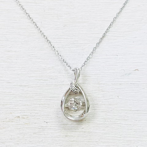 Sterling Silver Floating CZ Necklace