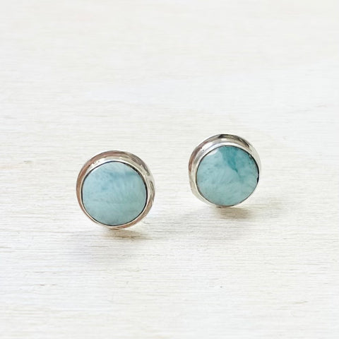 Sterling Silver Estate Blue Stud Earrings