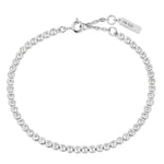 Silver Row Bezel Set Bracelet