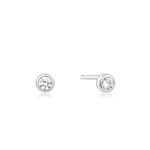 Silver Solitaire CZ Studs