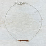 Sterling Silver Two-Tone Arrow Anklet