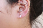 Sterling Silver Snowflake Stud Earrings