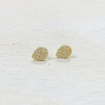 Sterling Silver Gold Plated CZ Teardrop Studs