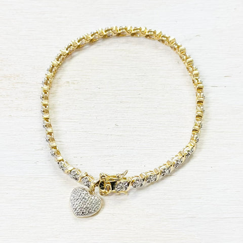 Sterling Silver Estate Gold Plated Bracelet