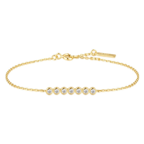 Gold Bezel Set Bracelet