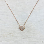 Sterling Silver CZ Heart Necklace