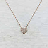 Sterling Silver CZ Heart Necklace