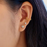 Ania Haie Gold Pave Heart Stud Earrings
