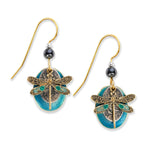 Dragonfly on Layered Ovals Earrings