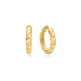 Ania Haie Gold Twisted Huggie Hoop Earrings