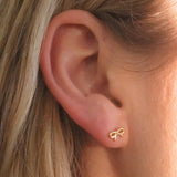 Silver Petite Bow Studs