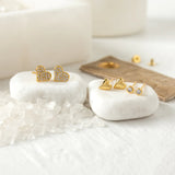 Set of 3 Plated Stud Earings