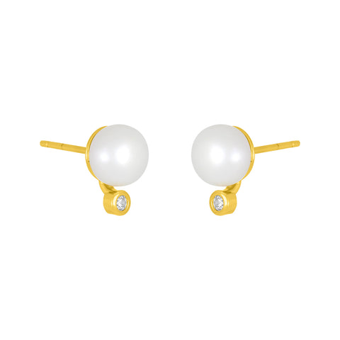 Gold Isadore Pearl Studs