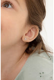 Sterling Silver Child In Season Bow Stud Earrings with Center CZ Stone