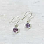 Sterling Silver Round Amethyst Earrings