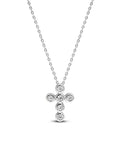 Sterling Silver Faith Bezel Cross Necklace