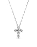 Sterling Silver Faith Bezel Cross Necklace