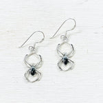 Sterling Silver Spider Dangle Earrings