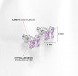 Sterling Silver Child In Season Pink Butterfly Earrings