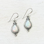 Sterling Silver Victorian Style Opal Earrings