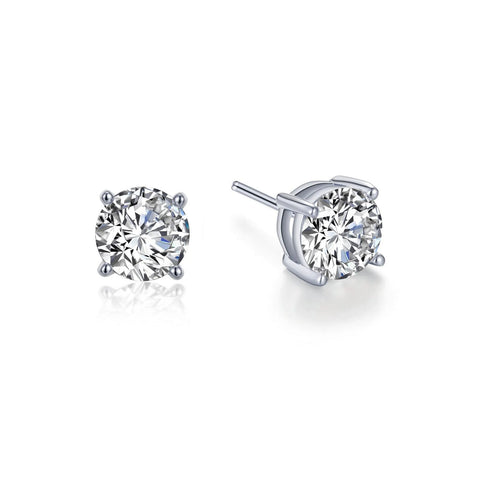 Sterling Silver 2 CTW Solitaire Stud Earrings