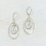 Sterling Silver Oval Dangle Earrings