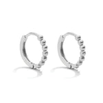 Plated Silver Tone Ball Huggie Earrings