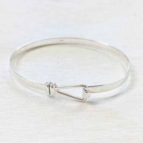 Sterling Silver Estate Hook Bangle Bracelet