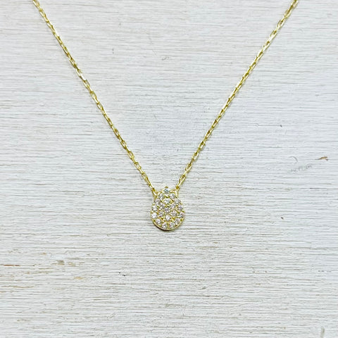 Sterling Silver CZ Teardrop Necklace