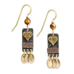 Heart on Rectangle w/ Dangle Ovals Earrings