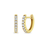 Sterling Silver Gold Plated CZ Hoop Earrings