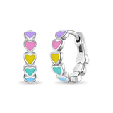 Sterling Silver In Season Multicolor Heart Earrings