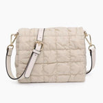 Tegan Taupe Quilted Crossbody