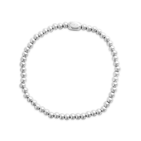Isla Silver Plain Ball Stretch Bracelet- 4mm