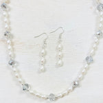 Fashion Pearl and Crystal Necklace and Earring Set