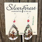 Silver Forest Deer Earrings