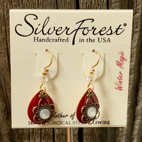 Silver Forest Mother of Pearl Earrings