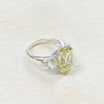 Sterling Silver Estate Yellow CZ Ring