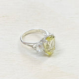 Sterling Silver Estate Yellow CZ Ring