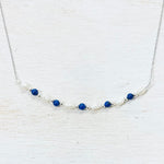Sterling Silver Blue Lapis and Freshwater Pearl Necklace