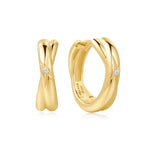 Gold Cross Duo Huggies