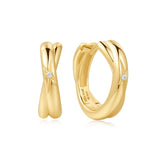 Gold Cross Duo Huggies
