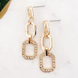 Fashion Pavé Link Dangle Earrings