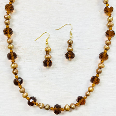 Fashion Beaded Necklace and Earring Set