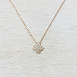 Sterling Silver CZ Clover Necklace